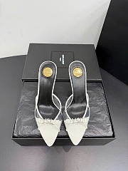Kitife Saint Laurent Jerry Mules in White TPU And Rhinestones 80mm  - 1