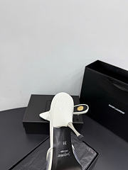 Kitife Saint Laurent Jerry Mules in White TPU And Rhinestones 80mm  - 2
