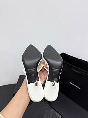 Kitife Saint Laurent Jerry Mules in White TPU And Rhinestones 80mm  - 4
