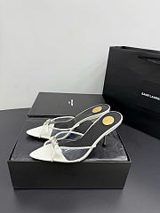 Kitife Saint Laurent Jerry Mules in White TPU And Rhinestones 80mm  - 5