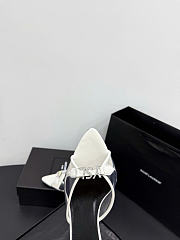 Kitife Saint Laurent Jerry Mules in White TPU And Rhinestones 80mm  - 6
