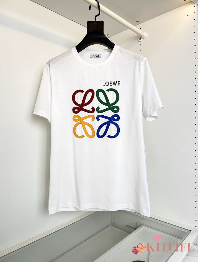 Kitlife Loewe Crew Neck Short-sleeved T-shirt White - 1