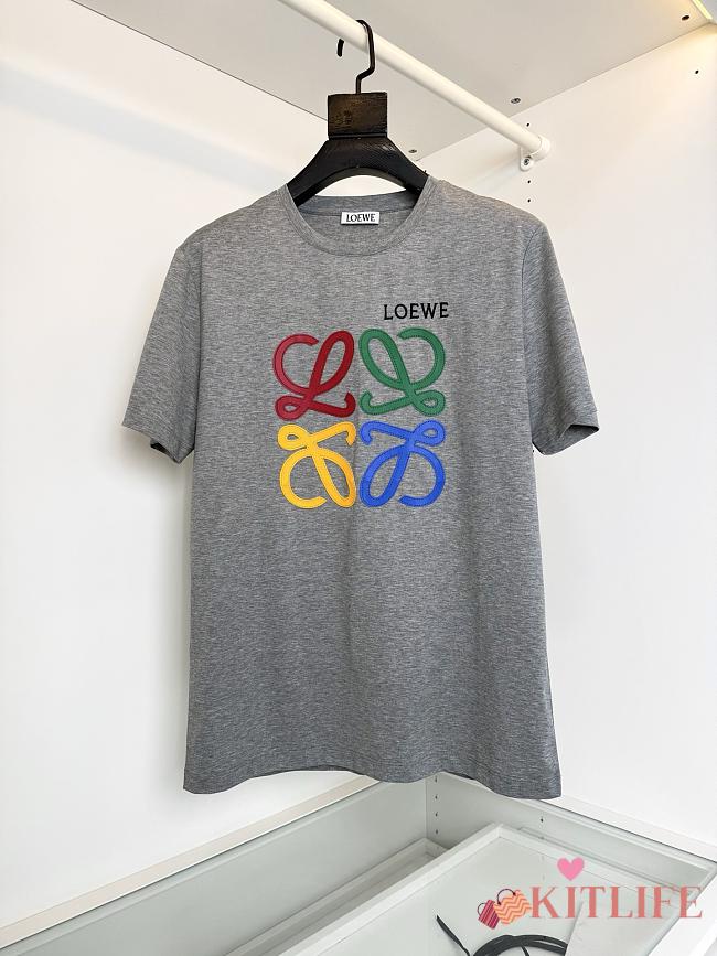 Kitlife Loewe Crew Neck Short-sleeved T-shirt Grey - 1