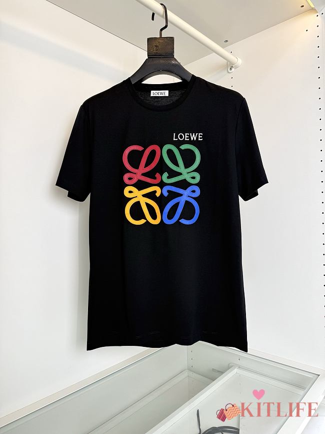 Kitlife Loewe Crew Neck Short-sleeved T-shirt Black - 1