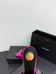 Kitlife Saint Laurent Jerry Mules In Pink Satin Crepe And Rhinestones  - 6