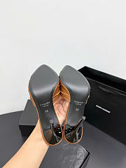 Kitlife Saint Laurent Jerry Mules In Brown Satin Crepe And Rhinestones  - 6