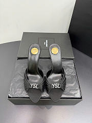 Kitlife Saint Laurent Jerry Mules In Black Satin Crepe And Rhinestones  - 1