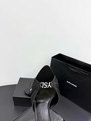 Kitlife Saint Laurent Jerry Mules In Black Satin Crepe And Rhinestones  - 6