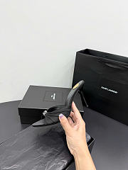 Kitlife Saint Laurent Jerry Mules In Black Satin Crepe And Rhinestones  - 5