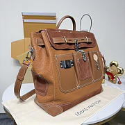 Kitlife Louis Vuitton Steamer 40 Bag Brown Suede & Ostrich Pattern M26019 42x40x17cm  - 5