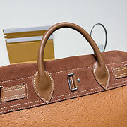 Kitlife Louis Vuitton Steamer 40 Bag Brown Suede & Ostrich Pattern M26019 42x40x17cm  - 4