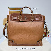 Kitlife Louis Vuitton Steamer 40 Bag Brown Suede & Ostrich Pattern M26019 42x40x17cm  - 3