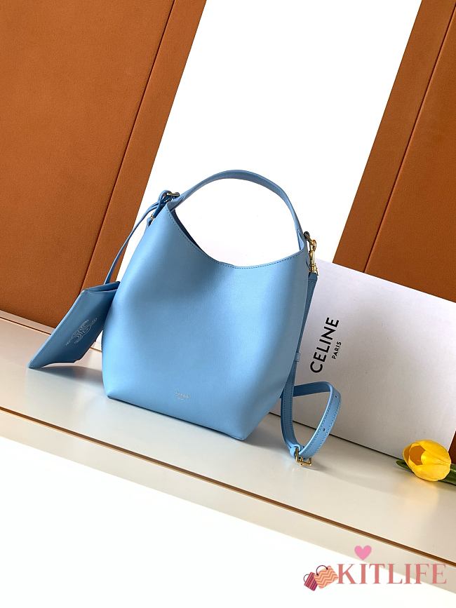 Kitlife Celine Small Hobo Bag In Blue Supple Smooth Calfskin 10133 18x31x6cm  - 1