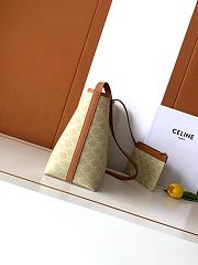 Kitlife Celine Soft Shopper Bag In Beige Triomphe Canvas And Calfskin 32.5x24.5x1cm - 4