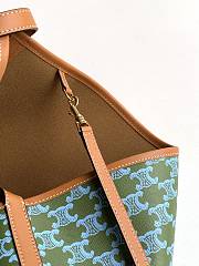 Kitlife Celine Soft Shopper Bag In Light Kaki & Blue Triomphe Canvas And Calfskin 32.5x24.5x1cm   - 5
