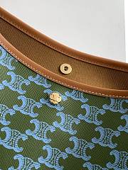 Kitlife Celine Soft Shopper Bag In Light Kaki & Blue Triomphe Canvas And Calfskin 32.5x24.5x1cm   - 4