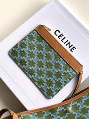 Kitlife Celine Soft Shopper Bag In Light Kaki & Blue Triomphe Canvas And Calfskin 32.5x24.5x1cm   - 2