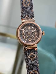 Kitlife Louis Vuitton Tambour Monogram Watch Brown 34mm, Stainless Steel And Rose Gold  - 1