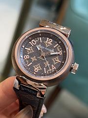 Kitlife Louis Vuitton Tambour Monogram Watch Brown 34mm, Stainless Steel And Rose Gold  - 6