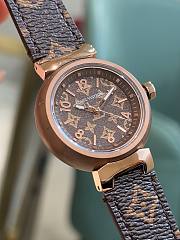 Kitlife Louis Vuitton Tambour Monogram Watch Brown 34mm, Stainless Steel And Rose Gold  - 2