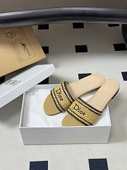 Kitlife Dior Dioriviera Dior Woven Heeled Slide Beige Trench Crocheted Raffia-Effect Technical Fabric - 2