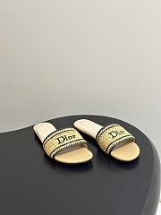Kitlife Dior Dioriviera Dior Woven Heeled Slide Beige Trench Crocheted Raffia-Effect Technical Fabric - 3