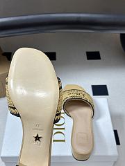 Kitlife Dior Dioriviera Dior Woven Heeled Slide Beige Trench Crocheted Raffia-Effect Technical Fabric - 6