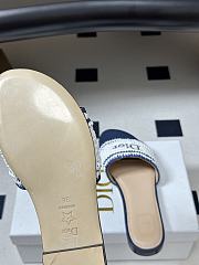 Kitlife Dior Dioriviera Dior Woven Heeled Slide Blue Trench Crocheted Raffia-Effect Technical Fabric  - 2