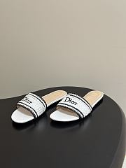 Kitlife Dior Dioriviera Dior Woven Heeled Slide White Trench Crocheted Raffia-Effect Technical Fabric  - 6