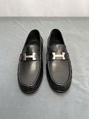 Kitlife Hermes Destin Loafers Black With Silver Hardware - 1