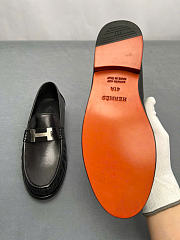 Kitlife Hermes Destin Loafers Black With Silver Hardware - 4