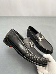 Kitlife Hermes Destin Loafers Black With Silver Hardware - 3
