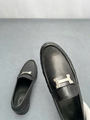 Kitlife Hermes Destin Loafers Black With Silver Hardware - 2