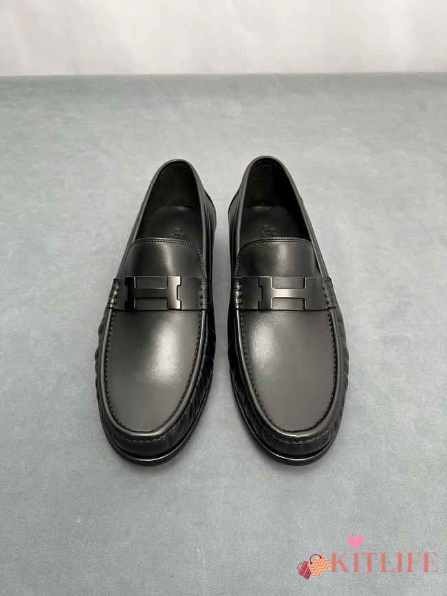 Kitlife Hermes Destin Loafers Black With Black Hardware  - 1