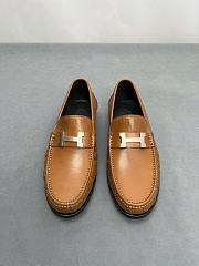 Kitlife Hermes Destin Loafers Brown With Silver Hardware  - 1