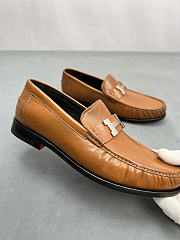 Kitlife Hermes Destin Loafers Brown With Silver Hardware  - 5