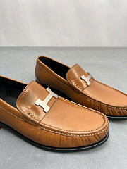 Kitlife Hermes Destin Loafers Brown With Silver Hardware  - 4