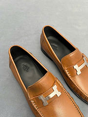 Kitlife Hermes Destin Loafers Brown With Silver Hardware  - 3