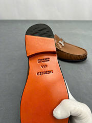 Kitlife Hermes Destin Loafers Brown With Silver Hardware  - 2