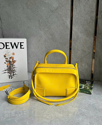 Kitlife Loewe Mini Yellow Leather Amazona180 Top-handle Bag 24.5x10x18.5cm