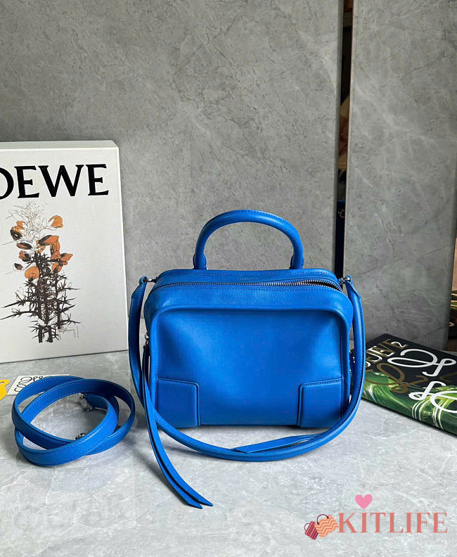 Kitlife Loewe Mini Blue Leather Amazona180 Top-handle Bag 24.5x10x18.5cm  - 1