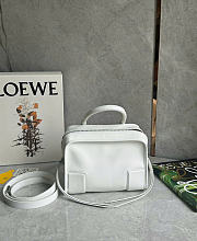 Kitlife Loewe Mini White Leather Amazona180 Top-handle Bag 24.5x10x18.5cm - 1