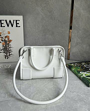Kitlife Loewe Mini White Leather Amazona180 Top-handle Bag 24.5x10x18.5cm - 4