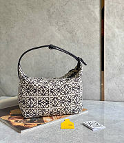 Kitlife Loewe Cubi Bag in Anagram Black & White Jacquard and Calfskin 27x21x16.5cm - 1