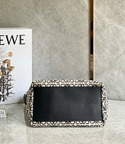 Kitlife Loewe Cubi Bag in Anagram Black & White Jacquard and Calfskin 27x21x16.5cm - 6