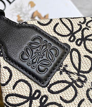 Kitlife Loewe Cubi Bag in Anagram Black & White Jacquard and Calfskin 27x21x16.5cm - 2