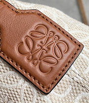 Kitlife Loewe Cubi Bag in Anagram White & Brown Jacquard and Calfskin 27x21x16.5cm  - 2