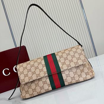 Kitlife Gucci Madison Medium Shoulder Bag Sand & Dark Brown GG Coated 874744 31x13x11.5cm 