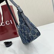 Kitlife Gucci Lady Lunetta Small Shoulder Bag Dark Blue Washed GG Denim 874743 22x14x5.5cm  - 6