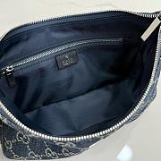 Kitlife Gucci Lady Lunetta Small Shoulder Bag Dark Blue Washed GG Denim 874743 22x14x5.5cm  - 3